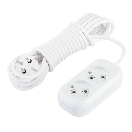 Удлинитель Makel 2 розетки 5 м ПВС 2х0,75 кв.мм 10 А 2,2 кВт белый (MGP104) универсальный вращающийся удлинитель для смесителя