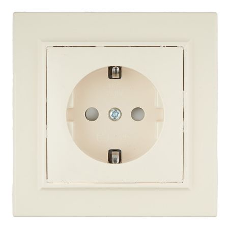 Розетка EKF Минск встраиваемая бежевая со шторками (ERR16-028-200)