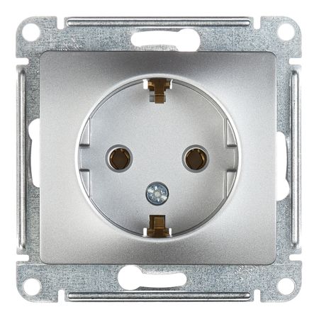 Розетка Systeme Electric Glossa встраиваемая алюминий (GSL000343)