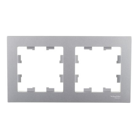 Рамка Systeme Electric AtlasDesign двухместная алюминий (ATN000302)