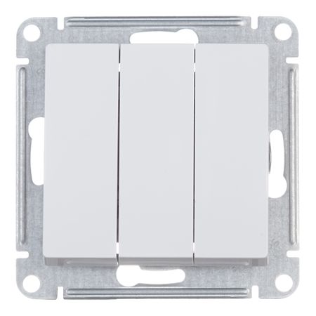 Выключатель Systeme Electric AtlasDesign трехклавишный встраиваемый белый (ATN000131)