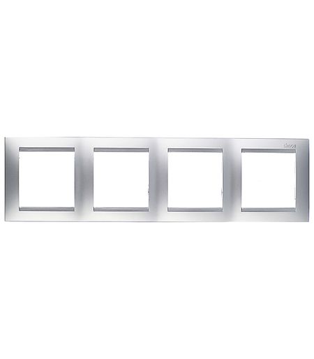 Рамка Simon 15 четырехместная алюминий (1500640-033)