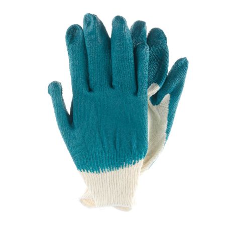 Перчатки х/б с тройным латексным обливом серо-синие