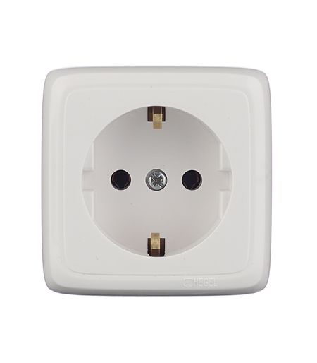 Розетка Hegel Alfa накладная белая с изолирующей пластиной (РА16-113)