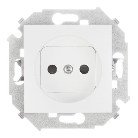 Розетка Simon 15 встраиваемая белая со шторками (1591444-030)