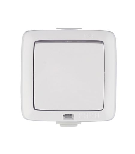 Выключатель Hegel Alfa одноклавишный накладной белый с подсветкой (ВА10-212)