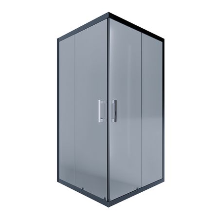 Душевой уголок Alex Baitler черный 90х90х200 см квадрат стекло тонированное 6 мм (AB144-B90) силиконовые дверные упоры 6 штук