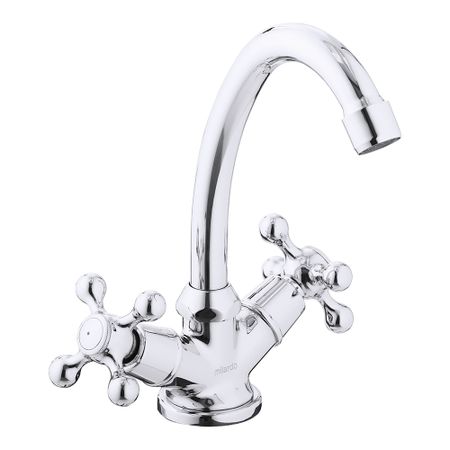 Смеситель для раковины Milardo Duplex хром двухвентильный с поворотным изливом (DUPSB00M01)