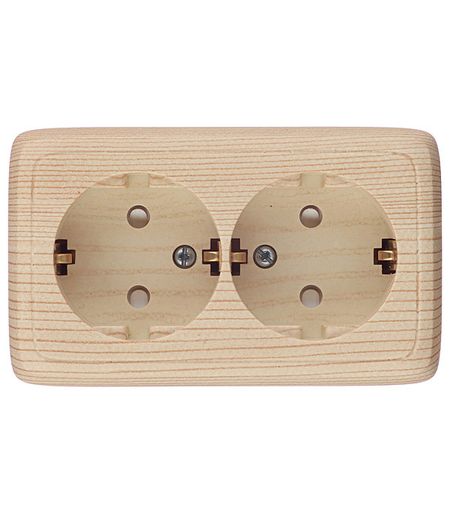 Розетка Hegel Alfa накладная сосна со шторками (РА16-154-02)