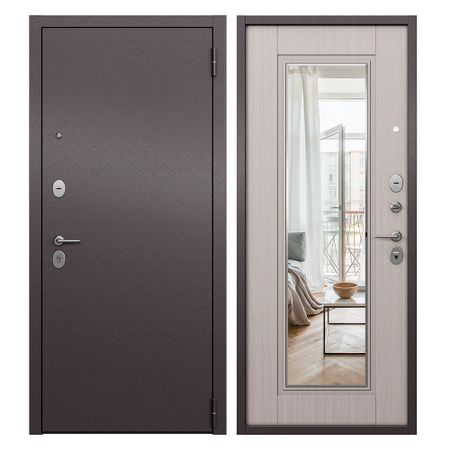 Дверь входная Mastino Ютта правая букле шоколад - ларче бьянко с зеркалом 960х2050 мм ютта лангройтер капитан шарки приключения в морском гроте