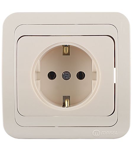 Розетка Makel Mimoza встраиваемая бежевая (25028)