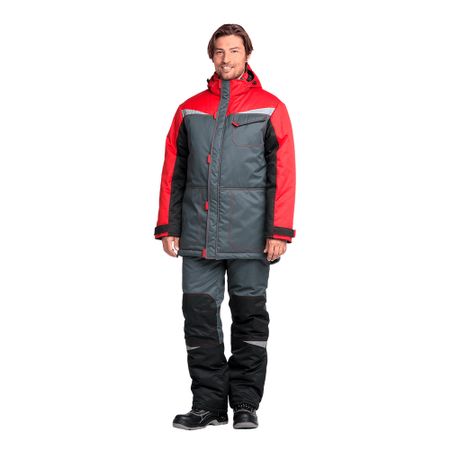 Костюм рабочий мужской утепленный ГК Спецобъединение КМ-10 44-46 рост 170-176 см серо-черный/красный блокнот а6 100л лин joy book очень красный иск кожа тонир блок скругл углы горизонт резинка карман инд уп