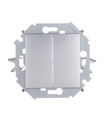 Переключатель Simon 15 двухклавишный встраиваемый алюминий (1591397-033) российская федерация федеративное устройство крым в составе рф