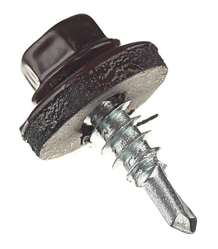 Саморезы кровельные с буром 19х5,5 мм металл-металл коричневые RAL 8017 (70 шт.) стеклянные пипетки с красной резиновой головкой 10 шт