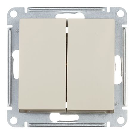Переключатель Systeme Electric AtlasDesign двухклавишный встраиваемый бежевый (ATN000265)