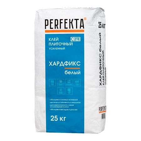 Клей для плитки/ керамогранита/ мозаики Perfekta Хардфикс белый класс C2 TE 25 кг