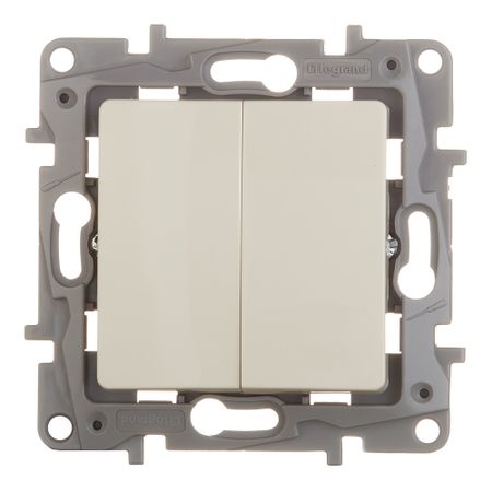 Переключатель Legrand Etika двухклавишный встраиваемый слоновая кость (672312)