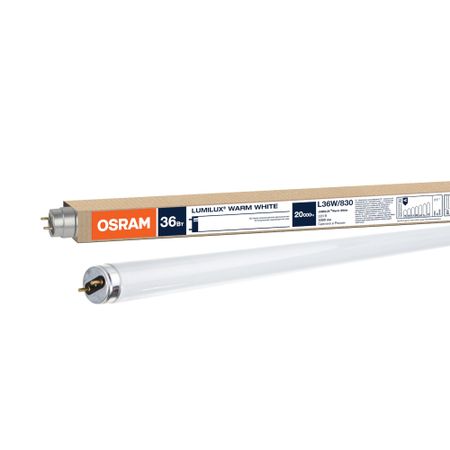 Лампа люминесцентная Osram G13 T8 36 Вт 3000К теплый свет трубка 1200 мм (131662/1457) металлическая трубка для ламп 11 5 мм