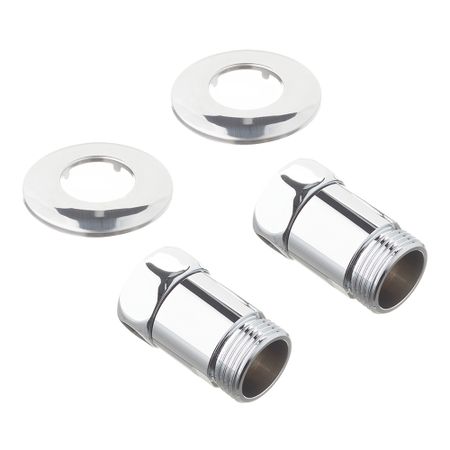 Соединитель прямой для полотенцесушителя 1 ВР(г) х 1 НР(ш) хром (2 шт.)