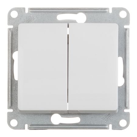 Переключатель Systeme Electric Glossa двухклавишный встраиваемый белый (GSL000165)