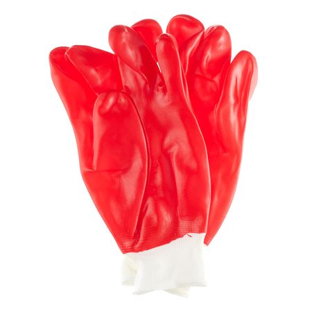 Перчатки х/б с нитриловым обливом кислотоустойчивые красные 10 (XL)