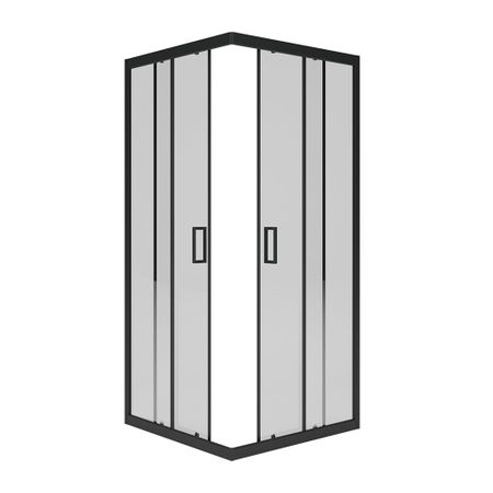 Душевой уголок Метакам Universal черный 89х89х185 см квадрат стекло прозрачное 4 мм (KKS_013568)