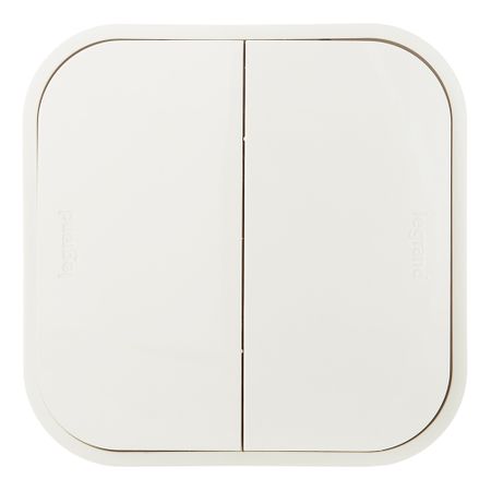 Переключатель Legrand Quteo двухклавишный накладной слоновая кость (782236)