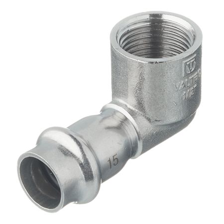 Угол VALTEC (VTi.952.I.001504) 90° 15 мм х 1/2 ВР(г) нержавеющая сталь угол valtec vti 959 i 001515 45° 15 мм вв нержавеющая