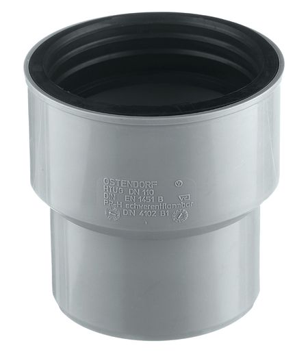 Переходник Ostendorf HTUG d110х124 мм пластиковый на чугун с сальником для внутренней канализации (115820)