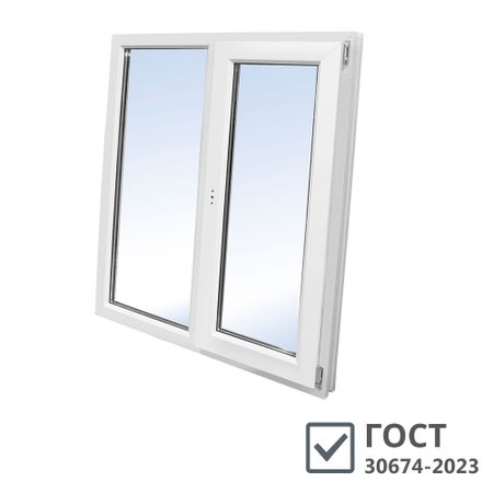 Пластиковое окно VEKA WHS Halo 60 1440х1200 мм 2 створки левая глухая правая поворотно-откидная однокамерное