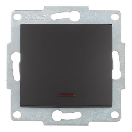 Выключатель Lezard Karina одноклавишный встраиваемый черный бархат с подсветкой (707-4288-111) металлическая кнопка включения выключения pronch 19 мм