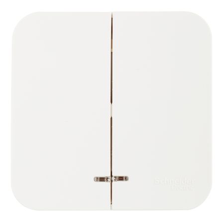 Выключатель Systeme Electric Blanca двухклавишный накладной молочный с подсветкой (BLNVA105112)