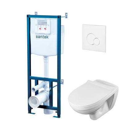 Комплект инсталляции Santek с унитазом Пэк Бореаль с кнопкой белой и сиденьем дюропласт микролифт быстросъем (1.WH30.2.464) майк барроуз канбан метод улучшение системы управления