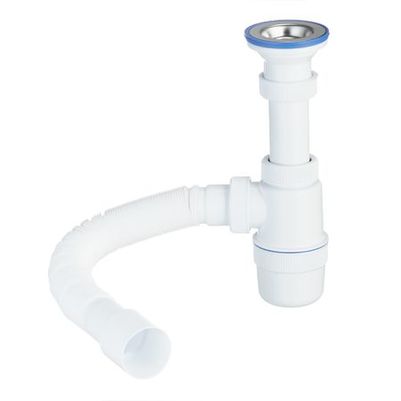 Сифон для раковины и мойки Wirquin Virplast 1 1/2х40 мм с выпуском d70 мм с соединением 40/50 мм (30986170)