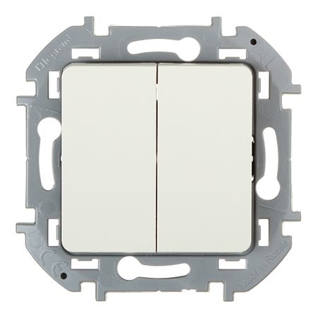 Выключатель Legrand Inspiria двухклавишный встраиваемый слоновая кость (673621)