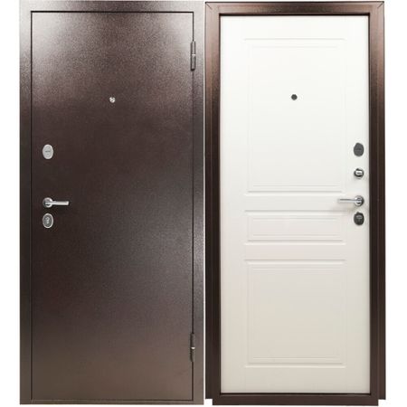 Дверь входная Промет Марс/Титан рационалист правая медный антик - ясень белый 860х2050 мм