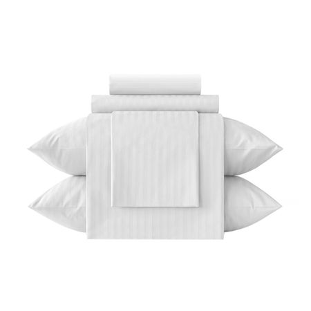 Комплект постельного белья 2-спальный страйп-сатин Verossa Stripe белый с простыней 220х240 см маюми ежевская подарок любителю kawaii комплект из 2 х книг я рисую kawaii и креативбук kawaii