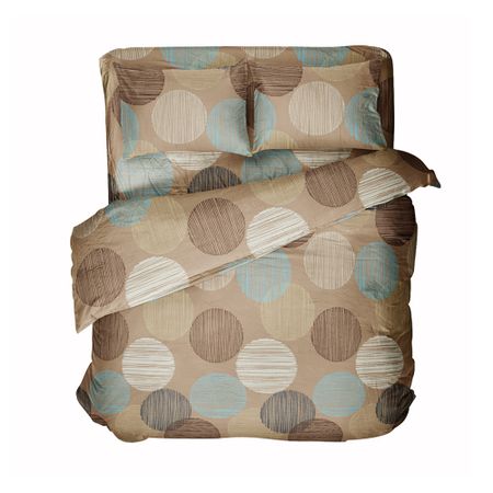 Комплект постельного белья Евро бязь Самойловский текстиль Капучино мультиколор с простыней 220х240 см