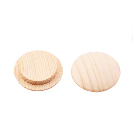 Заглушка декоративная деревянная d35х2,5 мм сосна (15 шт.)