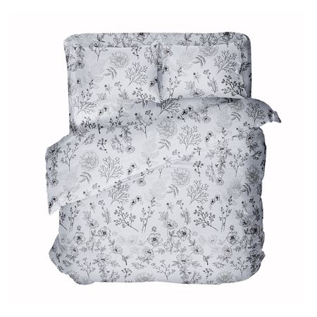 Комплект постельного белья 2-спальный бязь Самойловский текстиль Утро черно-белый с простыней 180х220 см сумка шоппер  white черно белая текстиль 40см 32см