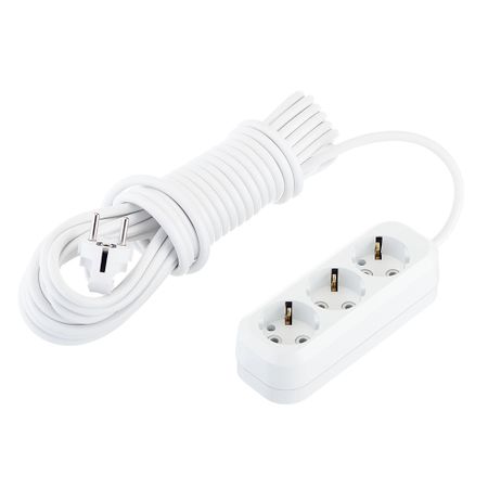 Удлинитель Makel 3 розетки 10 м ПВС 3х1 кв.мм 16 А 2,2 кВт белый (MGP138) универсальный вращающийся удлинитель для смесителя