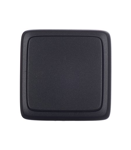 Выключатель Hegel Alfa одноклавишный накладной черный с изолирующей пластиной (ВА10-113-08)