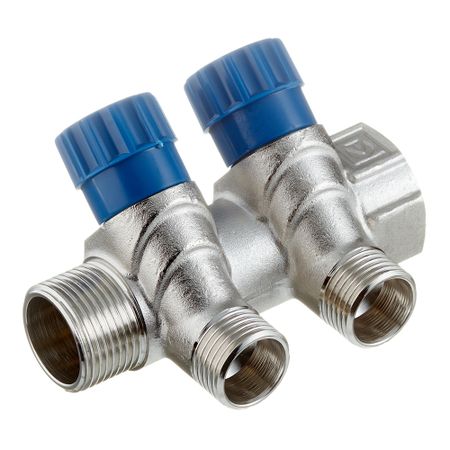 Коллектор Valtec 3/4 ВР(г) х 2 выхода 1/2 НР(ш) х 3/4 НР(ш) регулируемый (VTc.560.N.0502) владимир филиппович борисенко электромеханические системы транспортирующих механизмов монография