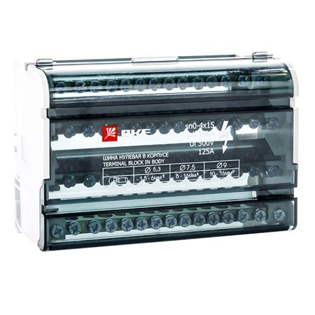 Шина нулевая EKF PROxima 4х15 отверстий в корпусе (sn0-4х15)