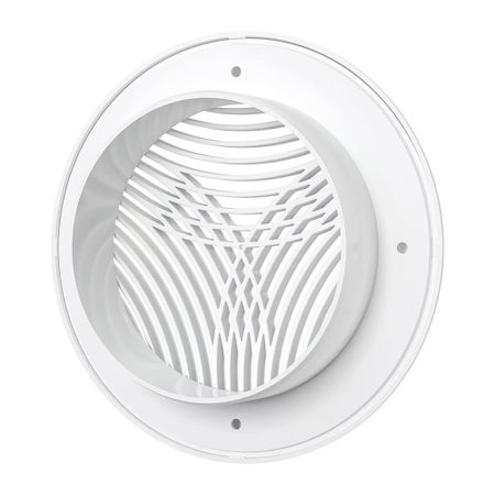 Решетка вентиляционная пластиковая приточно-вытяжная Era РПКФ d143 мм с фланцем d100 мм белая