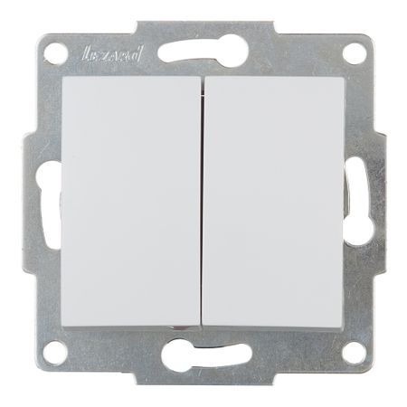 Выключатель Lezard Karina двухклавишный встраиваемый белый (707-0288-101)