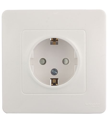 Розетка Systeme Electric Blanca встраиваемая белая со шторками (BLNRS001111)