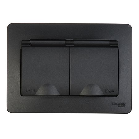 Розетка Systeme Electric Blanca встраиваемая антрацит со шторками (BLNRS441126)