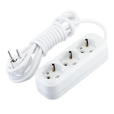 Удлинитель Makel 3 розетки 3 м ПВС 3х1 кв.мм 16 А 2,2 кВт белый (MGP133) универсальный вращающийся удлинитель для смесителя