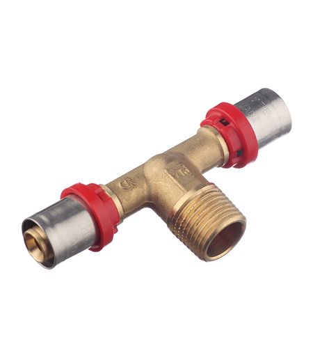 Тройник Tiemme 16(пресс) х 1/2 НР(ш) х 16(пресс) фитинги для труб из нержавеющей стали шестигранный ниппель с наружной резьбой 1 2 дюйма 1 4 дюйма 1 8 дюйма 3 8 дюйма наружная резьба npt